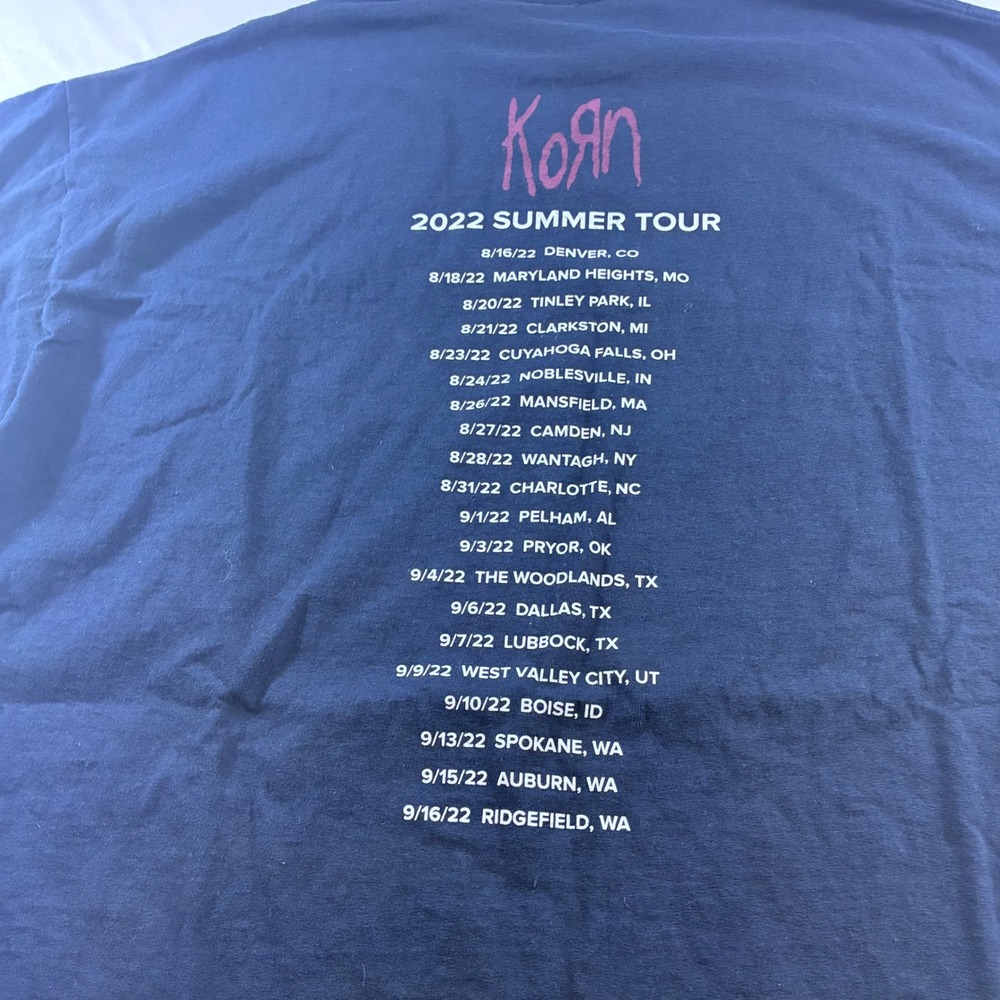Korn 2022 Summer Tour T-Shirt Black Graphic Concert Tee XXL - Picture 7 of 7